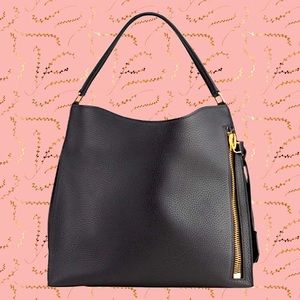 Tom Ford Alix Tote, Black Grained Leather (NWT)